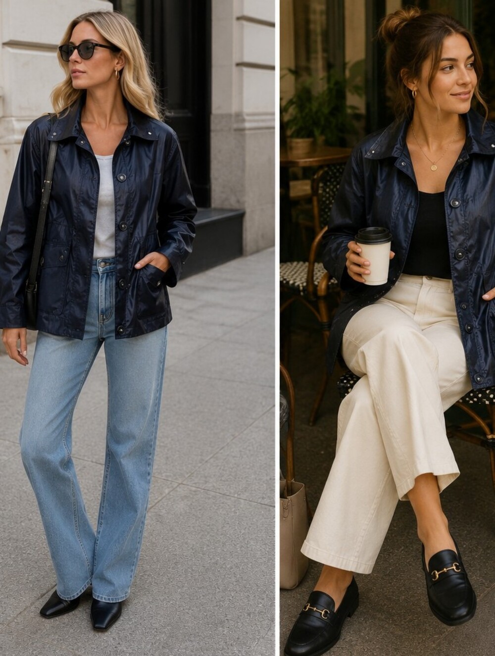 Chicos Navy Lightweight Women's Button-Front Jacket